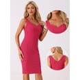 thumbnail image 2 of DARING DIVA Women's Sweetheart Neck Sleeveless Bodycon Pencil Dress L Hot Pink, 2 of 6