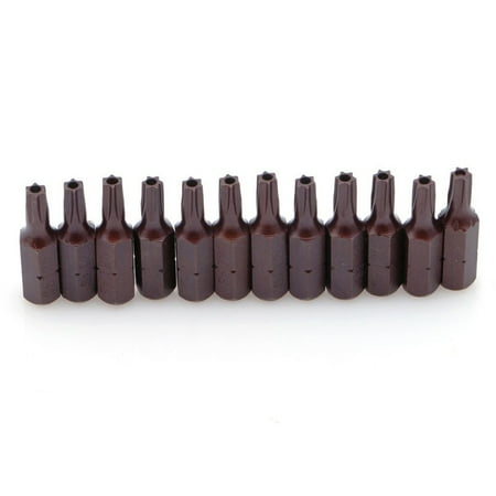 

12Pcs 25mm 1/4 Hex Shank Magnetic T20 Torx Security Screwdriver Bits Holes