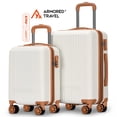 thumbnail image 1 of Maletas de viaje carry-on de mano cabina 10kg Rígida set de viaje 2 pack 20” + 16” ABS doble calibre con cierre expandible, llantas desmontables y candado seguridad TSA LOCK Armored Travel, 1 of 10