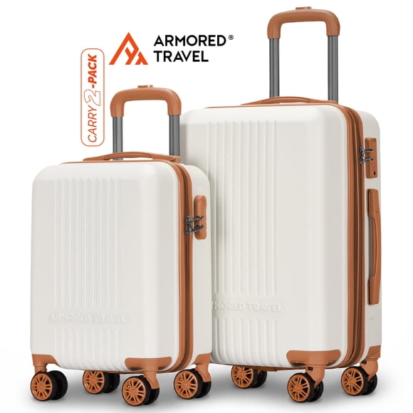 Maletas de viaje carry-on de mano cabina 10kg Rígida set de viaje 2 pack 20” + 16” ABS doble calibre con cierre expandible, llantas desmontables y candado seguridad TSA LOCK Armored Travel