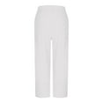 thumbnail image 5 of Diufon Cotton Linen Pants Women Summer Casual Drawstring Elastic Waist Straight Leg Capris Solid Color Loose Pant, 5 of 7