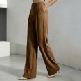 thumbnail image 4 of Bxsruta Women's High Waisted Wide Leg Pants Pleated Front Work Trousers Business Casual Office Bottoms, 4 of 8