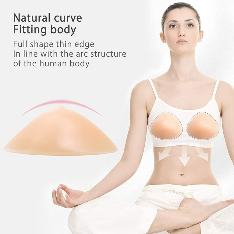 1 Pair Silicone Breast Form Triangle Mastectomy Prosthesis Bra Pad Enhancer  Z