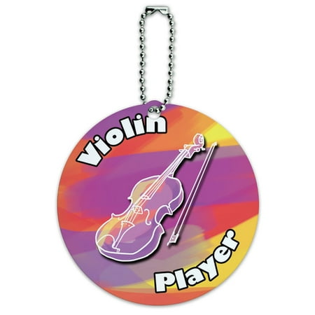- Violin Player Band Instrument String Round ID Card Luggage Tag