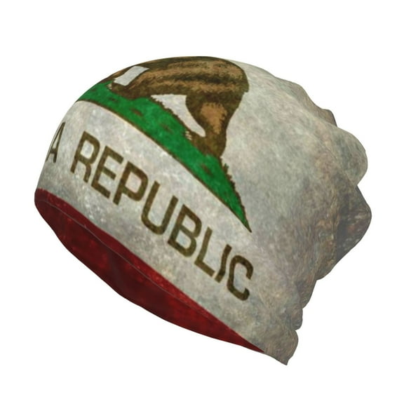 California Republic Flag Beanie Skull Cap Lightweight Hip Hop Dwarf Hat Beanie Hat For Women Men