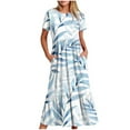 thumbnail image 1 of Mefallenssiah Robe Imprimée à Manches Courtes et Col Rond pour Femmes, 1 of 5