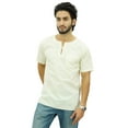 thumbnail image 2 of Atasi Men's Short Off White Kurta Cotton Casual Shirt Ethnic Tunic-XXX-Large, 2 of 7