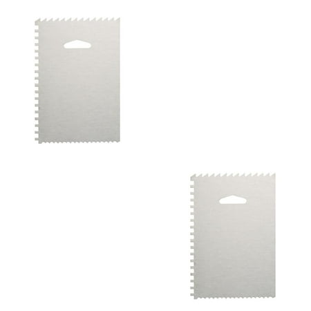 

2pcs Polygonal Sawtooth Cream Cake Scraper Stainless Steel Icing Smoother Decorating Comb Tool Type 1