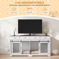 thumbnail image 2 of Garvee 71" Dog Crate Furniture for 2 Dogs, Large Kennel with 4 Storage Drawers, Metal Mesh Sliding Door and Movable Feeding Bowl - Multifunctional End Table & TV Stand for Living Room, 2 of 8