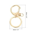 thumbnail image 2 of Uxcell Key Chain Rings D Ring Clasps Keyring Holder for Arts DIY, Gold 5 Pack, 2 of 5