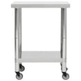 thumbnail image 2 of vidaXL Kitchen Work Table with Wheels 80x45x85 cm Stainless Steel, 2 of 5