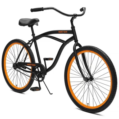 NextGen 26 In. Single Speed Men s Cruiser Bike with Steel Frame  Rear Coaster Break  Black