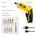 thumbnail image 6 of Deli 11pcs 3.6V USB Small Power Electric Screwdriver Set, Cordless & Rechargeable with Driver Bit Set,5-N.m Torque Portable Tool Set, 6 of 7
