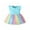 Light Blue, variant on XBASW Baby Toddler Rainbow Dress Short Sleeve Tulle Princess Dresses Girls Cotton Sundress for 9M-4T