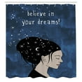 thumbnail image 3 of Ambesonne Wording Shower Curtain, Dreamy Girl Words, 69"Wx84"L, Blue, 3 of 5