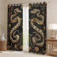 thumbnail image 2 of Homewish Bohemian Snake Animal Black Out Curtains, Hippie Rustic Flower Plant Curtains Pack of 2 (42x63 Each), Vintage Southwestern Bedroom Curtains, Window Curtains Bedroom Decor, 2 of 6