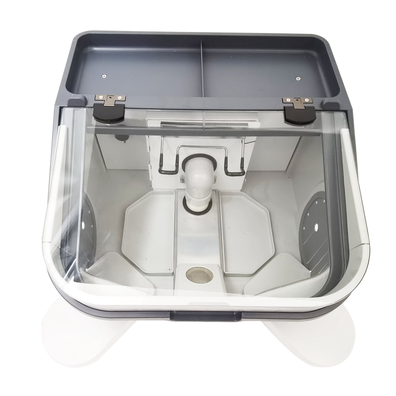 Dental Sandblasting Dust Collection Cabinet Lab Dust Cover Collector Built-in Vacuum Cleaner 110V with 2 Filters