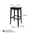 thumbnail image 4 of Plank+Beam 30" Bar Stool, Set of 2 Solid Wood Modern Kitchen Stools, Saddle Seat Backless Bar Height Chair with Metal Footrest, Black, 4 of 13