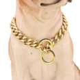 thumbnail image 2 of Cadena de collar de perro yuxing dorada con hebilla de acero inoxidable 26 pulgadas color plata, 2 of 3