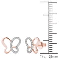 thumbnail image 4 of aaXia 10K Rose Gold 1/10ct TDW Diamond Butterfly Stud Earrings, 4 of 5