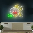 thumbnail image 2 of Craftnamesign Fish Skeleton Neon Light, LED Sign Wall Art For Store Halloween Decor, 2 of 5