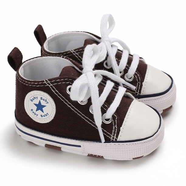 Walkers Zapatillas Deportivas De Lona Para Bebés Recién Nacidos Niños Y Niñas Primeros Pasos Zapatos Antideslizantes Suela Suave (0-18 M)