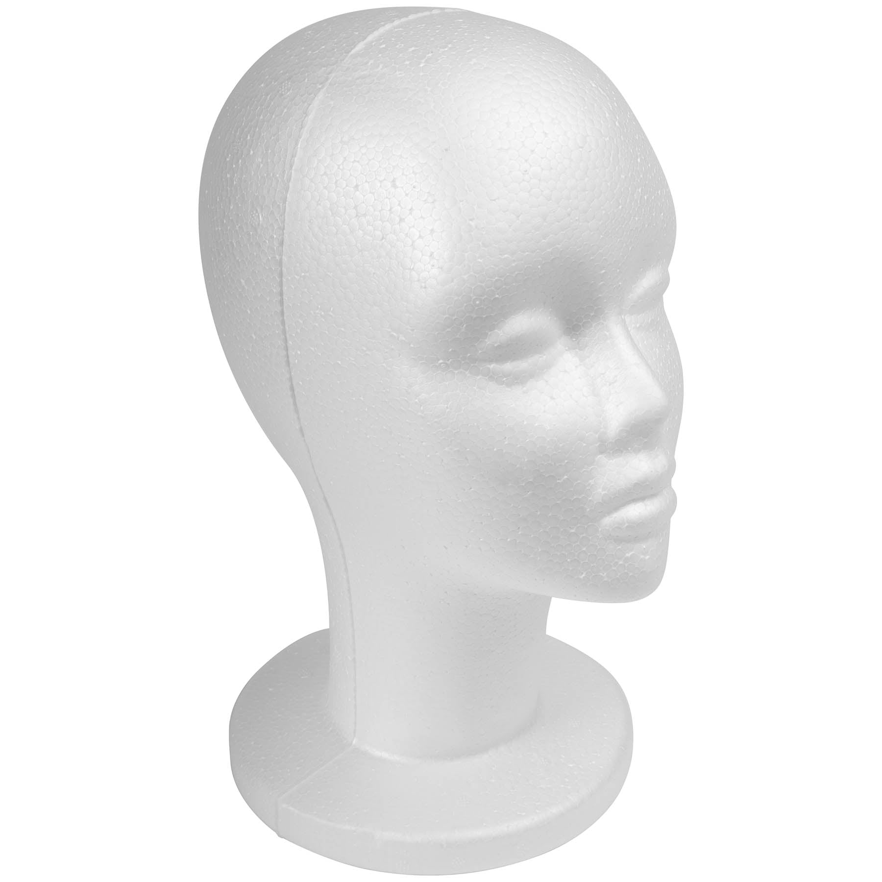 & Hats Male Mannequin Styrofoam 12" Head Bust With Face Display Wigs Glasses 