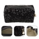 thumbnail image 4 of BRIGHTFUFU 1 bolsa de almacenamiento cuadrada con lentejuelas para mujer, neceser portátil de viaje para cosméticos, 4 of 7