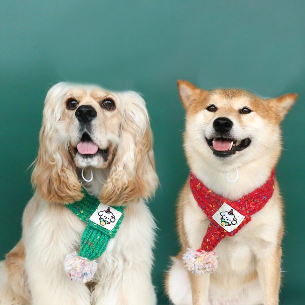 Ganfancp de Punto a Rayas Mascota Bufanda de Navidad Gatos Perros Conejo Bola de Lana Engrosada Collar Caliente Ofertas y Liquidaciones 1* Bufanda