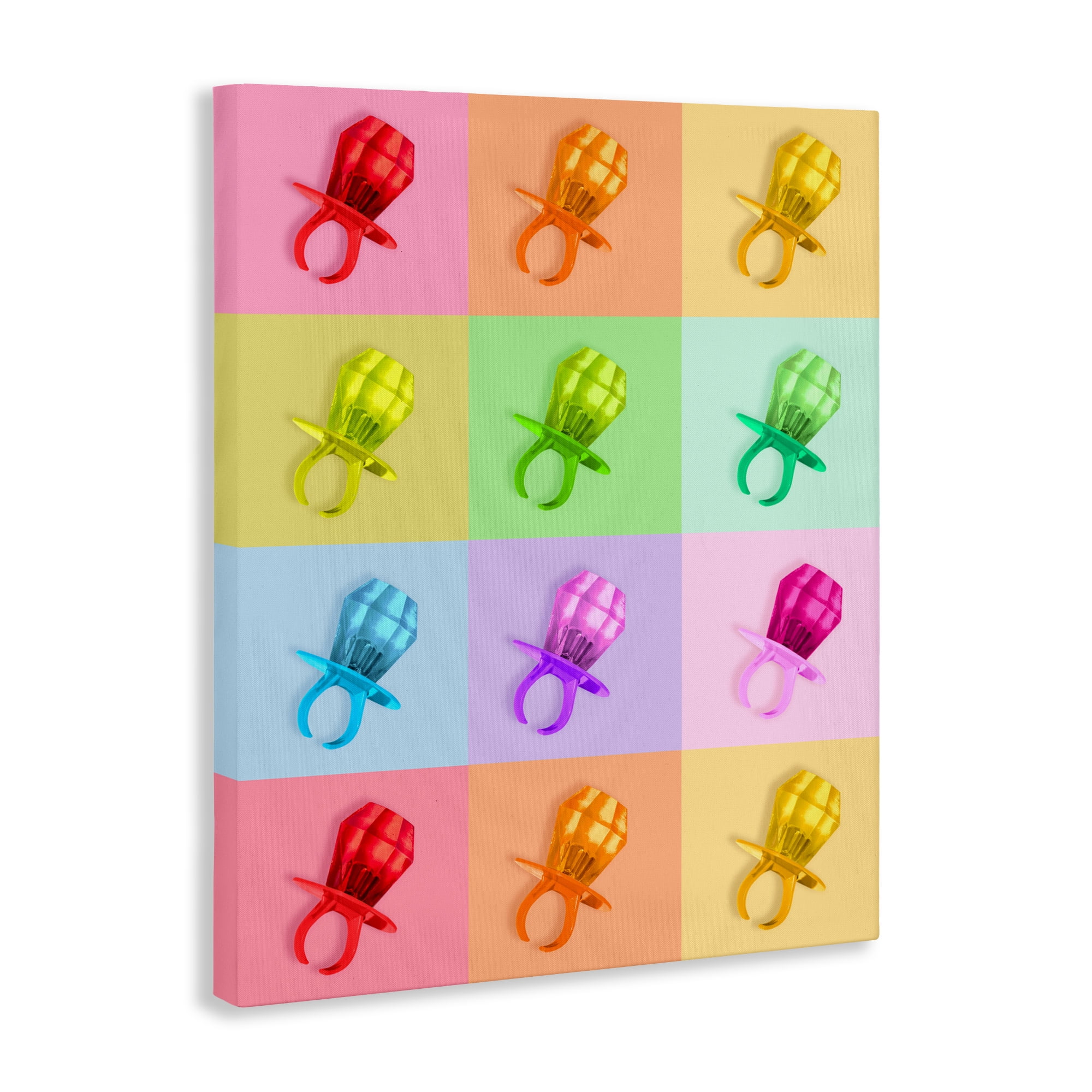 Stupell Industries Candy Gem Pop Grid Canvas Wall Art, design by LISH Creative