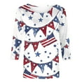 thumbnail image 5 of Feancey Fourth of July Shirts for Women Plus Size 3/4 Sleeve Tops Independence Day USA Flag Print T-Shirt Summer Casual Loose Patriotic Tee Limited Time Sales Today Multicolor 3XL, 5 of 5