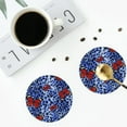 thumbnail image 4 of Lsque Abstract Colorful Butterflies Pattern 4" Drink Coasters Set of 4, PVC Leather Absorbent Coasters, Table Coaster Set Decorative Coffee Cup Coasters Housewarming Gift -Round Shape, 4 of 6