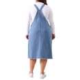 thumbnail image 3 of Falda de mezclilla para mujer de tallas grandes Agnes Orinda, con tirantes de tirantes, estilo desgastado, vestido de mezclilla 2X azul claro, 3 of 5