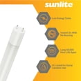 thumbnail image 2 of Case of 10 T8 & T12 4Ft LED Light Tubes, Fluorescent Ballast Bypass 3000K Warm White Sunlite 88424-SU, 2 of 6