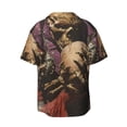 thumbnail image 6 of Lsque Eerie Skull Holding Another print Men's Cuban Collar Short Sleeve Shirt Summer Beachwear Casual Button Down Fashionable Vacation Leisure Shirt-X-Large, 6 of 7
