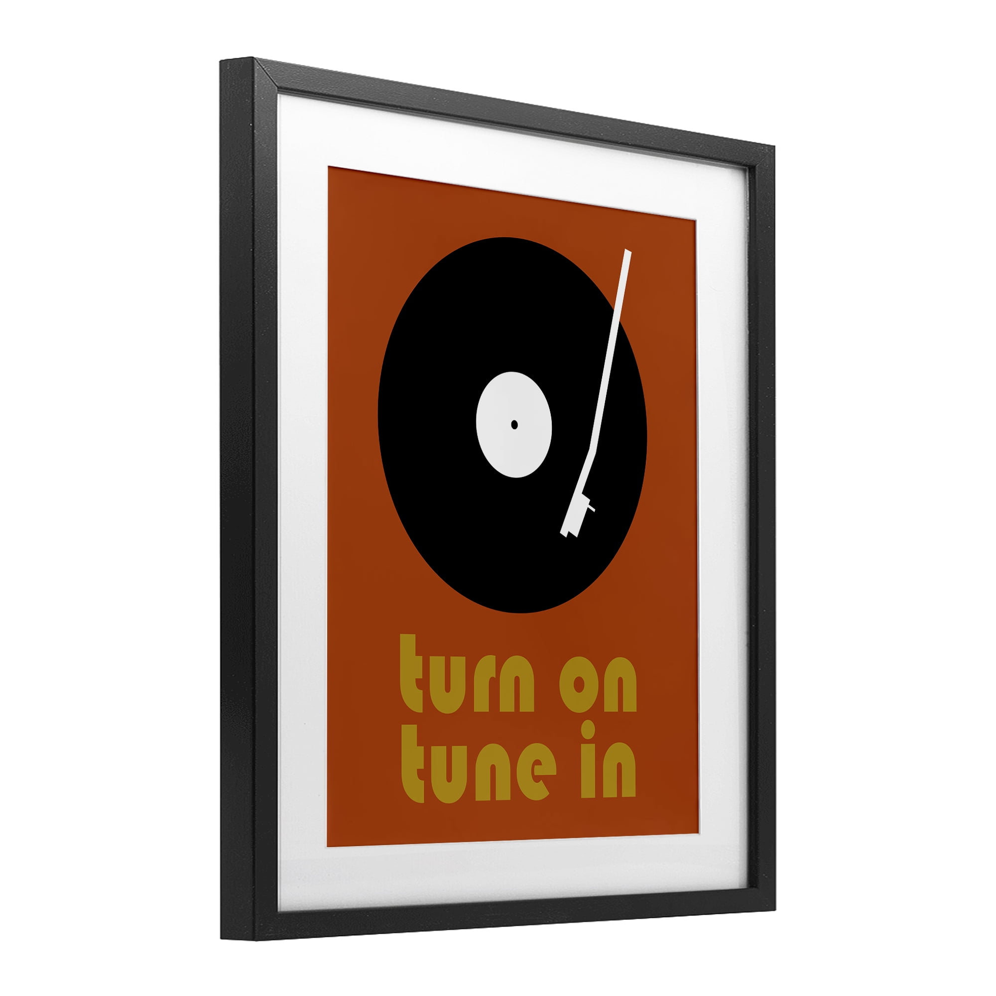 Stupell Industries Turn On Tune In Black Framed Print Under Glass, design by Tom Quartermaine