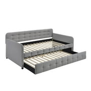 HMD Fulham Upholstered Twin Daybed with Trundle, Gray