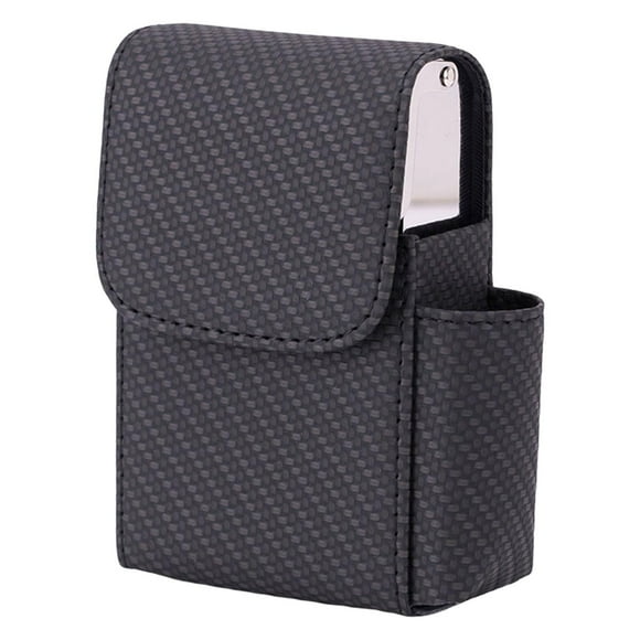 Estuche de cuero para encendedor de cigarrillos, funda de acero inoxidable trenzado negro para puros negro trenzado