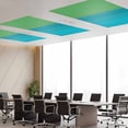 thumbnail image 3 of 2 Pack Color Ombre Striped Fluorescent Light Covers for Ceiling Lights Minimalist Green Teal Blue Gradient Modern Magnetic Ceiling Light Covers Overhead Light Filters for Office Classroom Home, 3 of 9