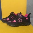 thumbnail image 6 of Ticikt Girls Lightweight Mesh Sneakers with Heart Print Breathable for School & Casual Wear,Black, 6 of 9