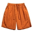 thumbnail image 2 of Men's Linen Casual Beach Shorts - Classic Fit Wide Leg Sport Shorts with Pockets - Elastic Waist Shorts with Drawstring, 2 of 8