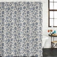 thumbnail image 2 of Light Blue Floral Shower Curtain Set, Waterproof Shower Curtains for Bathroom, Rustic Vintage Flowers Botanical Spring Washable Fabric Cloth Bath Curtain for Bathtub with Hooks 60x72 Inches, 2 of 6