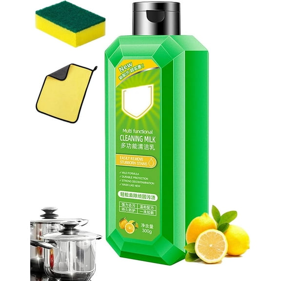 Cleaning Milk House Cleaner, 10.6 oz Powerful Multifunctional Concentrated Cleaner for Kitchen, Bathroom, Floors & More, Effective on Grease & Stubborn Stains