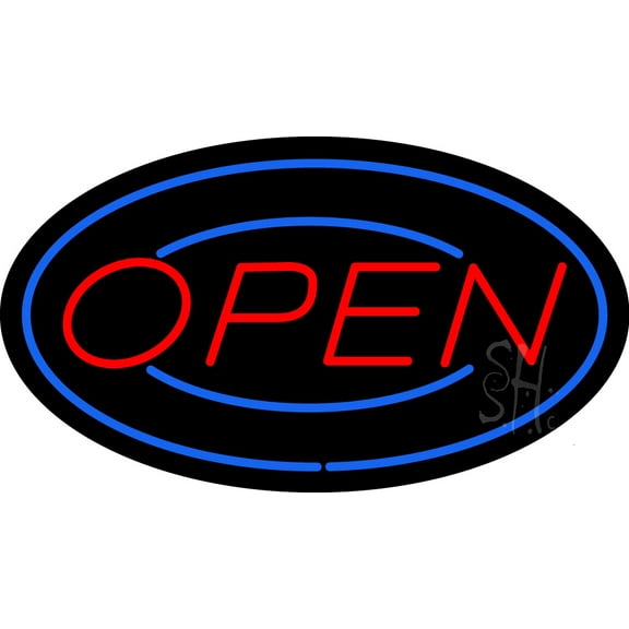 Open LED Neon Sign 20 x 37 - inches, Clear Edge Cut Acrylic Backing, with Dimmer - Bright and Premium built indoor LED Neon Sign for storefront.