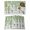 SpringGreen LightGrey, variant on Spring Botanical Placemats Set of 6, Watercolor Leaves Flowers Birds Country Placemats for Dining Table, Place Mats for Kitchen Tabletop, Waterproof Wipeable Dining Table Mats Set