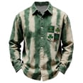 thumbnail image 4 of BdTemWBs Mens St Patrick Shirts Long Sleeve Button Down Shirt with Pocket Casual Shirts Work Shirts for Men - Green,L, 4 of 4