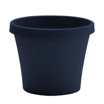 Bloem Terra 12" Diameter Round Resin Planter with Drainage Holes - Indoor, Outdoor, 3.5 Gallon Capacity, Lightweight, Fade-Resistant Garden Pot, Navy