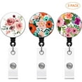 thumbnail image 2 of LAICAIW Cute Floral Retractable Badge Reels with Alligator ID Clip, Multicolor, 3 Pack, 2 of 2