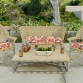 thumbnail image 3 of Jordan Manufacturing 44" x 18" Hixon Sunset Beige Leaves Rectangular Tufted Contoured Outdoor Wicker Settee Bench Cushion, 3 of 12