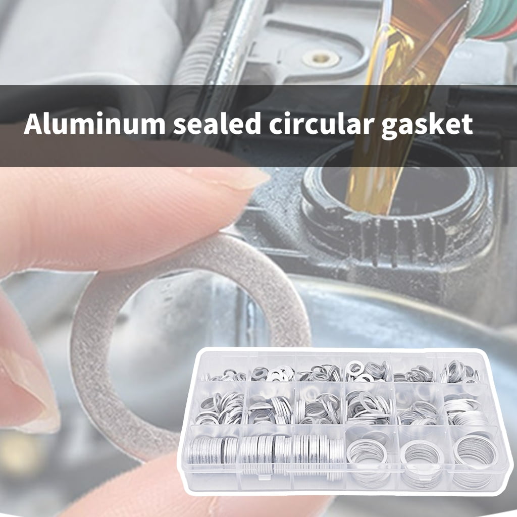 Geemin Complete 580pcs Aluminum Washer set Resistant Washers with Storage Box for Automotive & Equipment Maintenance